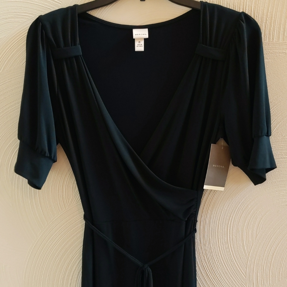 NWT Women's Merona Black Wrap Dress